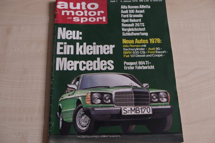 Deckblatt Auto Motor und Sport (01/1978)